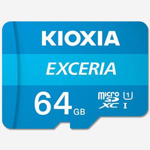 Carte mémoire Kioxia 64GB Exceria U1 Class 10 microSD (EXCERIA64GO)